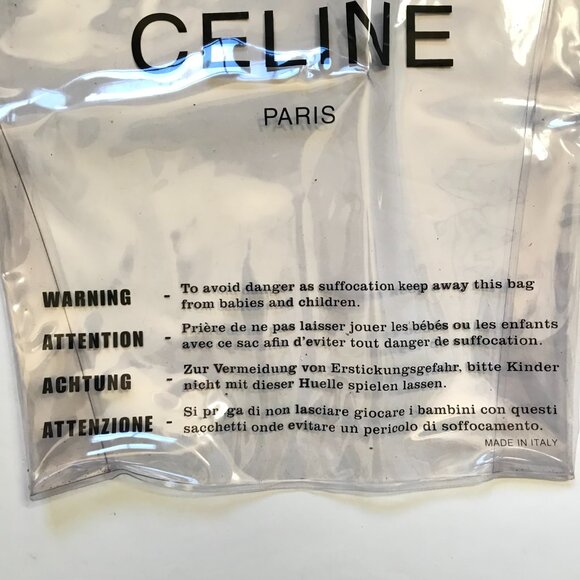 Celine Paris Transparent Clear Tote Shoulder Bag Purse Womens PVC Plastic 2018 - Picture 10 of 11